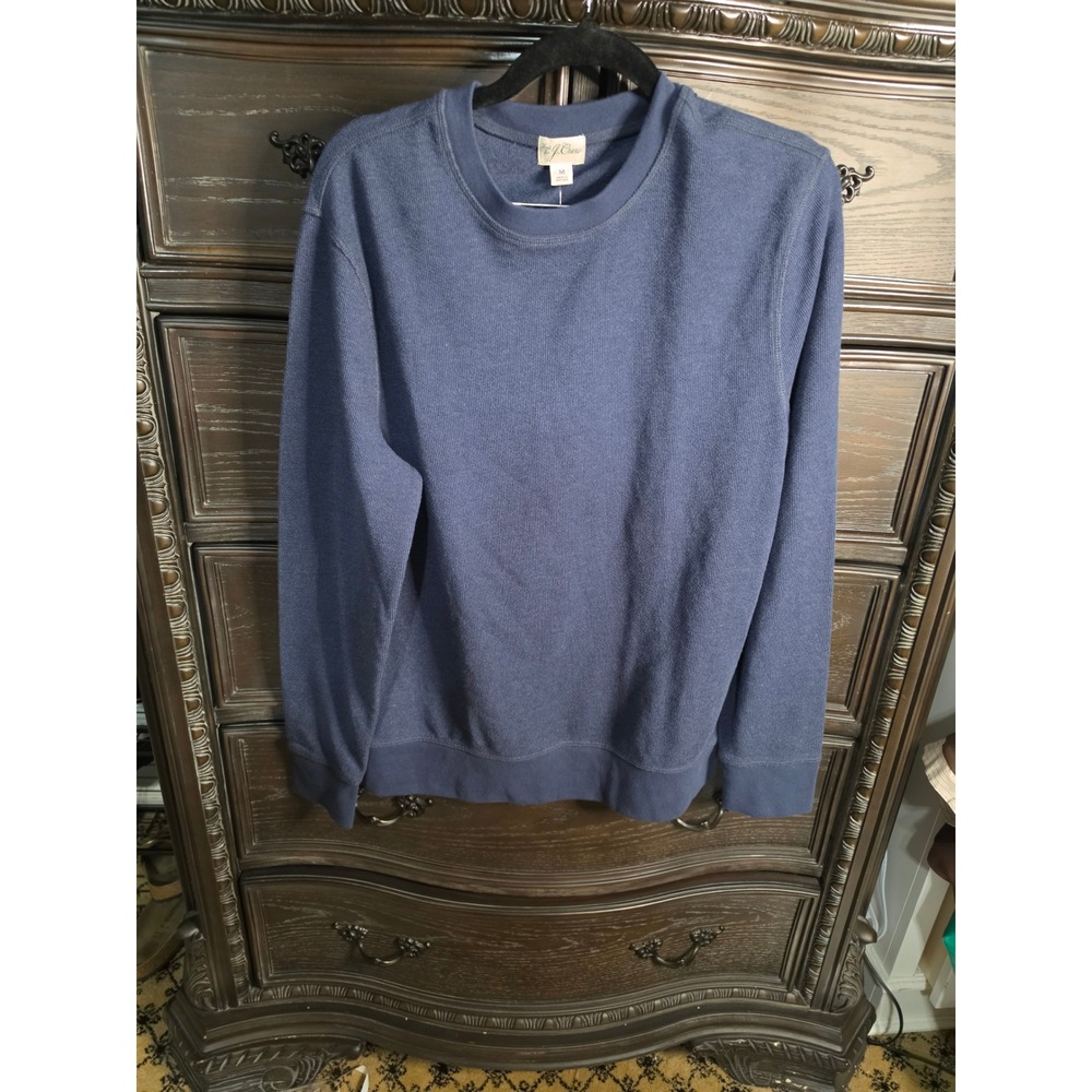 J.Crew Mens Crewneck Sweatshirt Blue Marl Knit Long Sleeve BW407 Size M NWT